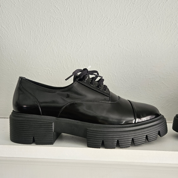 NWOT Stuart Weitzman Nolita Lace Up Oxford Shoes- Black - Picture 6 of 16